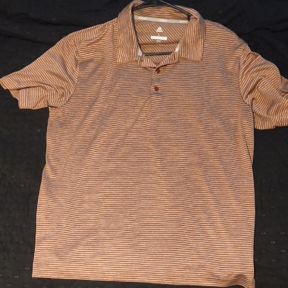 Adidas Men's Polo Shirt in Brown Stripes